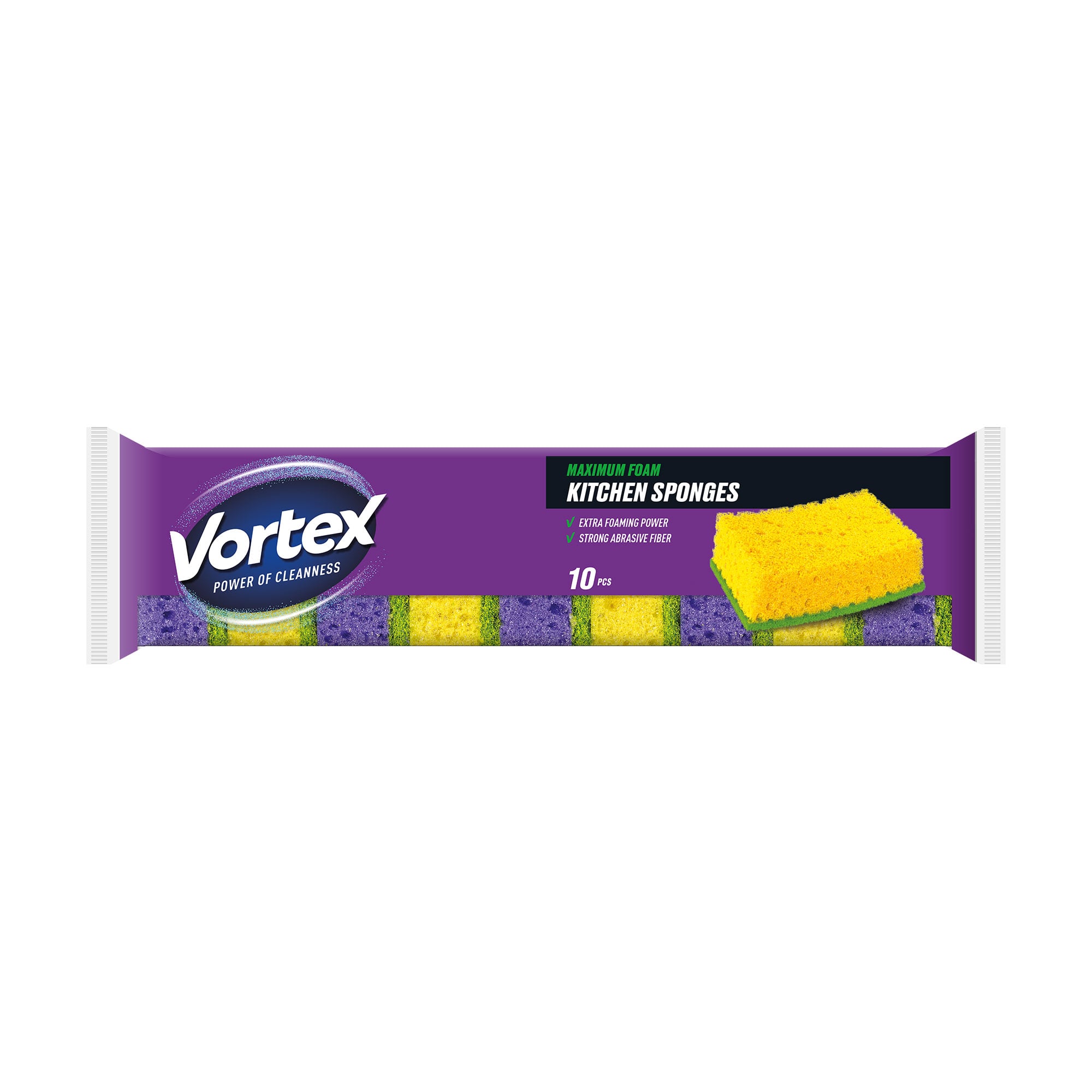 Губки кухонні Vortex Maximum Foam для миття посуду, 10 шт